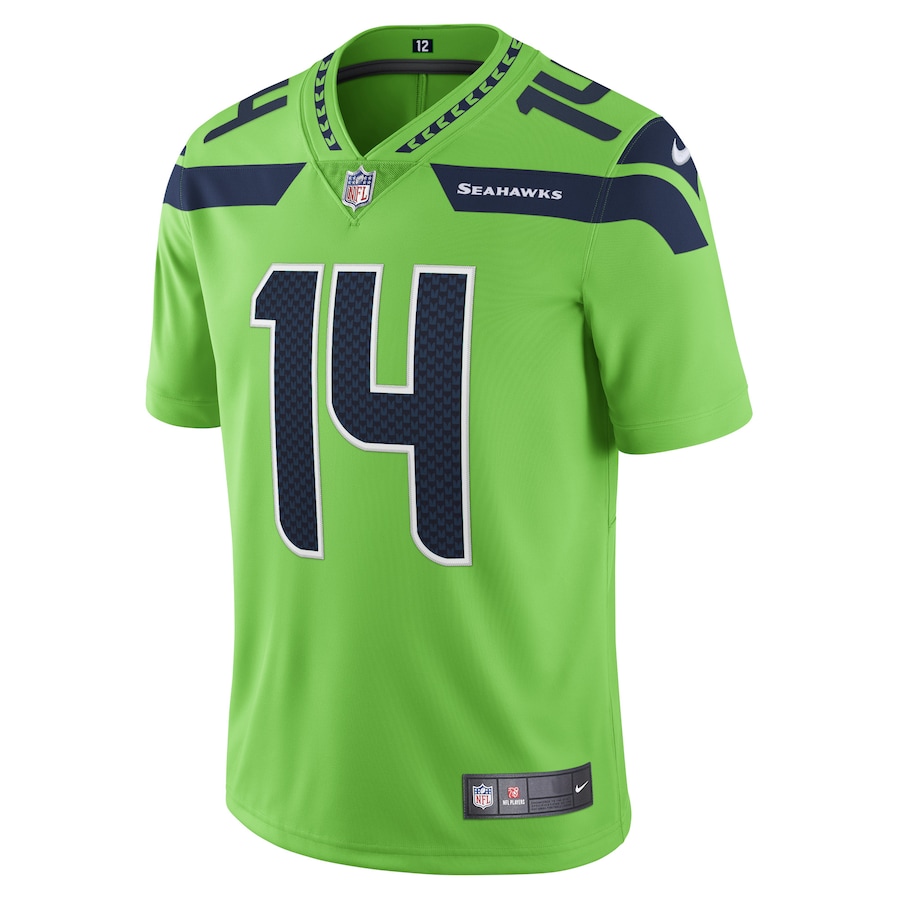Men’s Seattle Seahawks DK Metcalf Nike Neon Green Vapor Limited Player Jersey