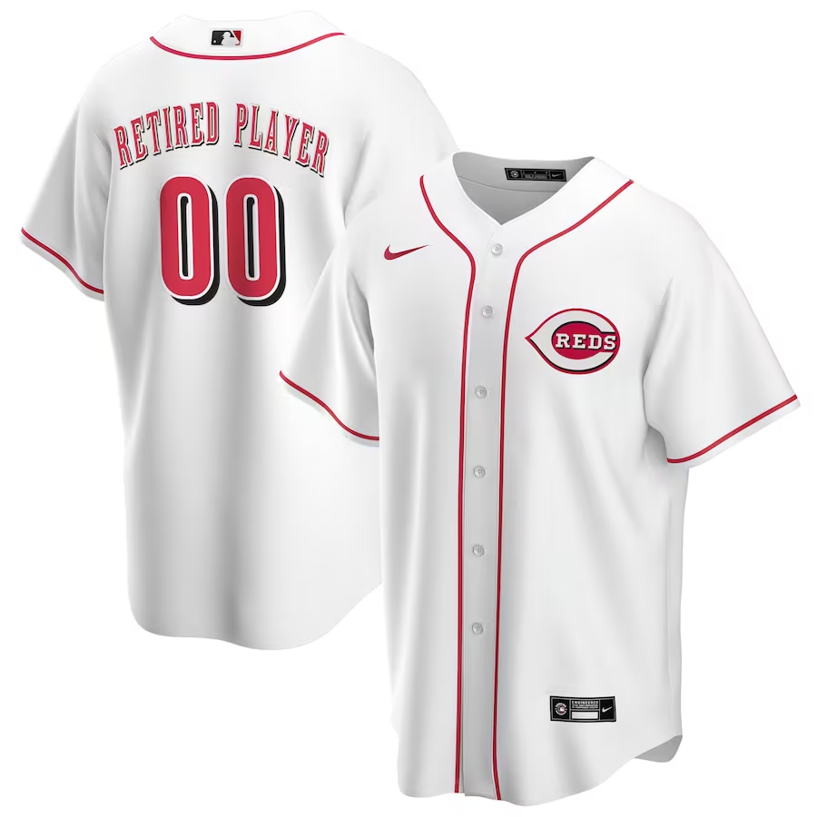 Men's Cincinnati Reds White Home Pick-A-Player Retired Roster Replica Jersey
