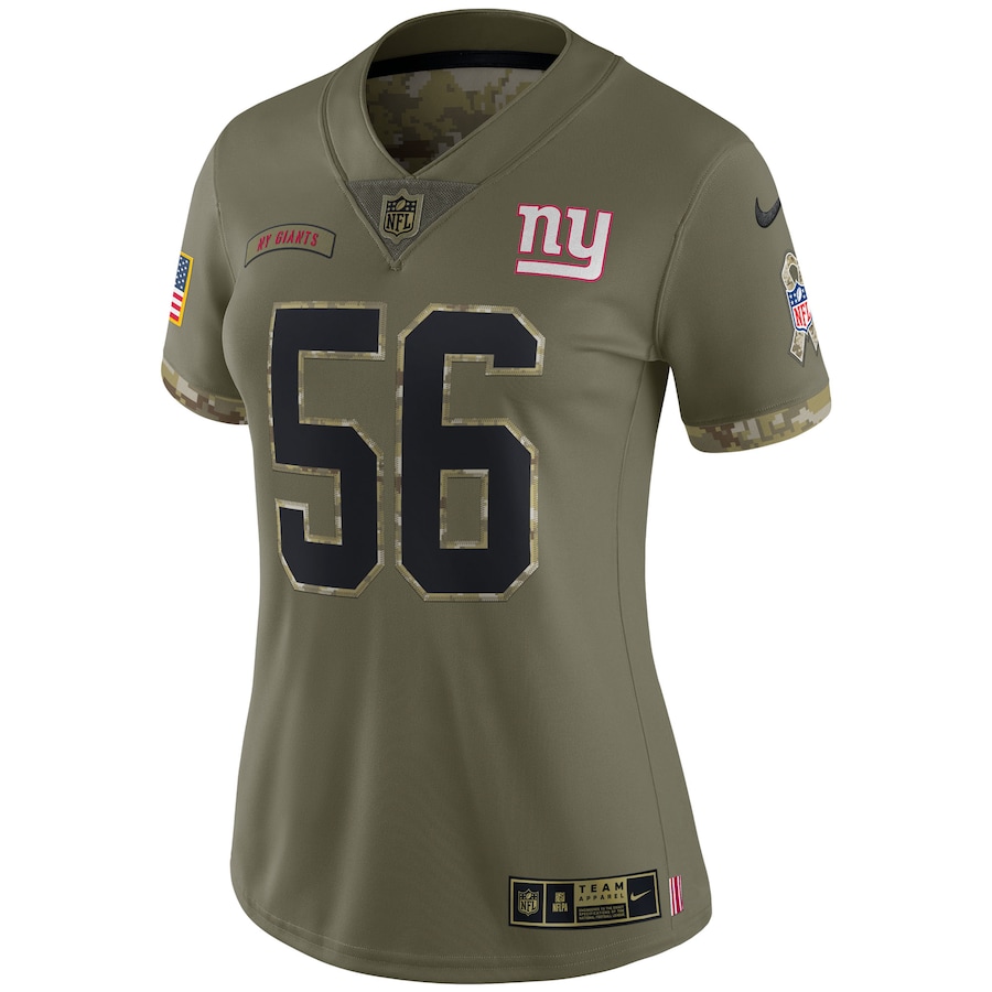 Women’s New York Giants Lawrence Taylor Nike Olive 2022 Salute To Service Retired Player Limited Jersey