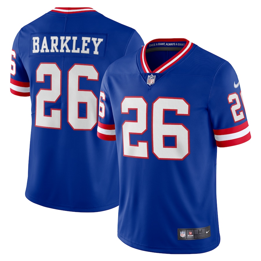 Men’s New York Giants Saquon Barkley Nike Royal Classic Vapor Limited Player Jersey
