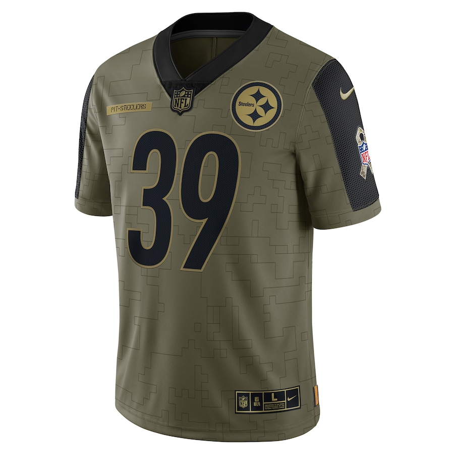 Men’s Pittsburgh Steelers Minkah Fitzpatrick Nike Olive 2021 Salute To Service Limited Player Jersey