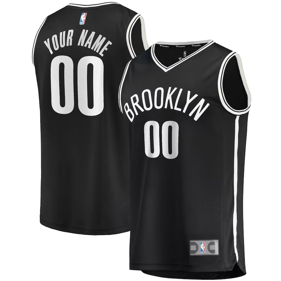 Youth Brooklyn Nets Fanatics Branded Black Fast Break Custom Replica Jersey - Icon Edition