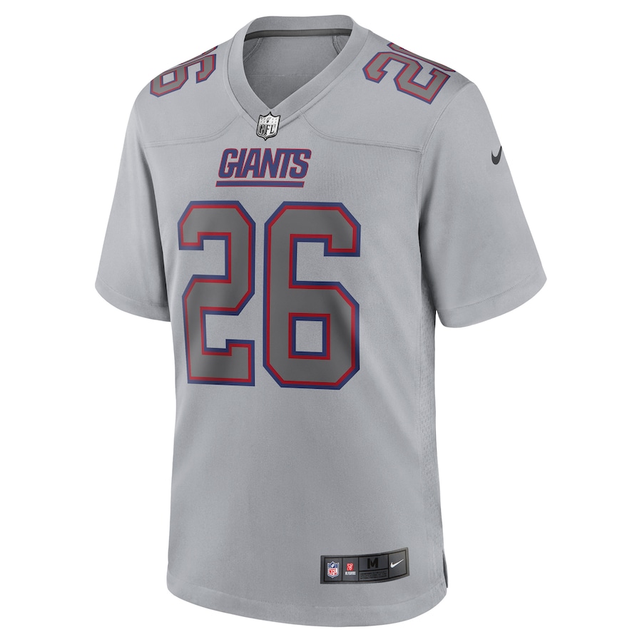 Men’s New York Giants Saquon Barkley Nike Gray Atmosphere Fashion Game Jersey