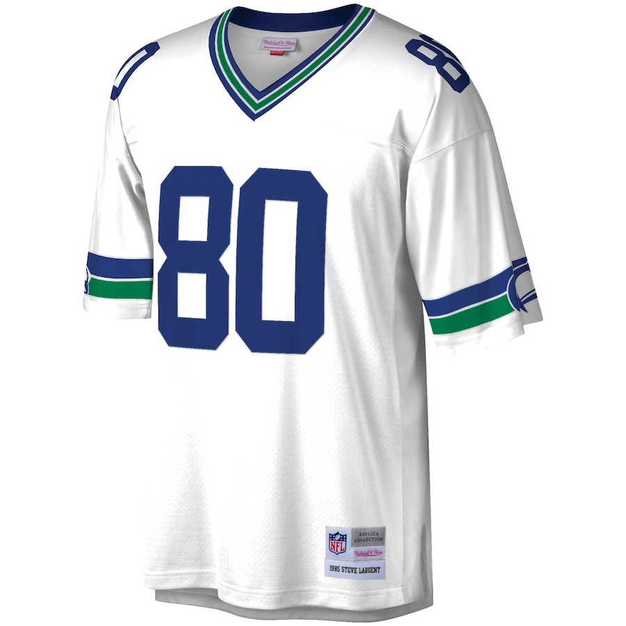 Men’s Seattle Seahawks Steve Largent Mitchell & Ness White Retired Player Legacy Replica Jersey