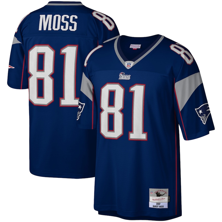 Men’s New England Patriots Randy Moss Mitchell & Ness Navy Legacy Replica Jersey