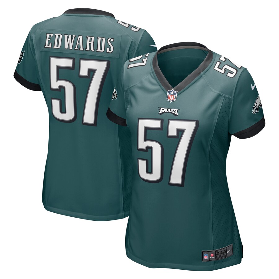 Women’s Philadelphia Eagles T.J. Edwards Nike Midnight Green Game Jersey