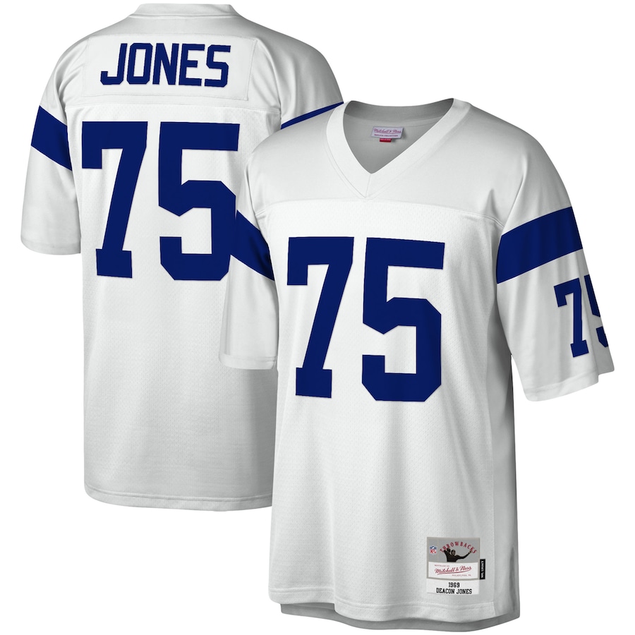 Men’s Los Angeles Rams Deacon Jones Mitchell & Ness White 1969 Legacy Replica Jersey