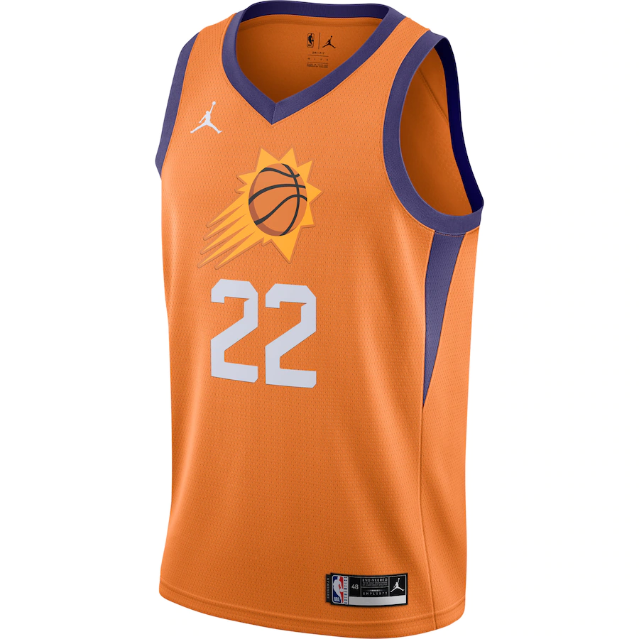 Men's Phoenix Suns 22 Deandre Ayton Orange Swingman Jersey - Statement Edition