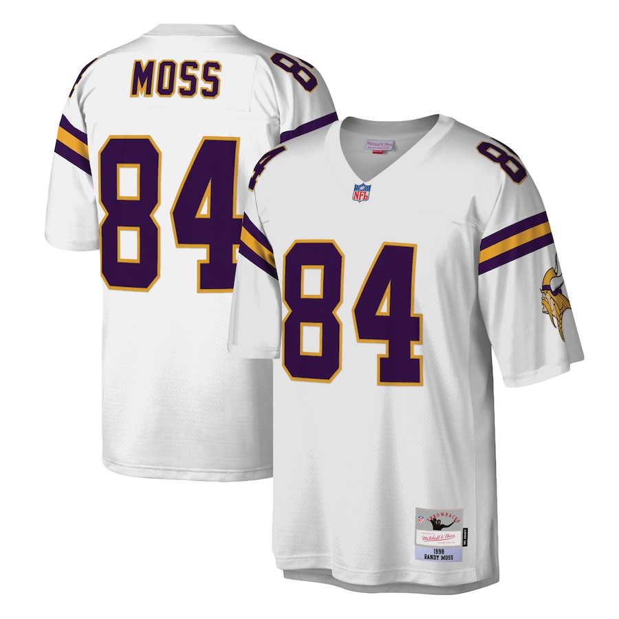 Men’s Minnesota Vikings Randy Moss Mitchell & Ness White Legacy Replica Jersey