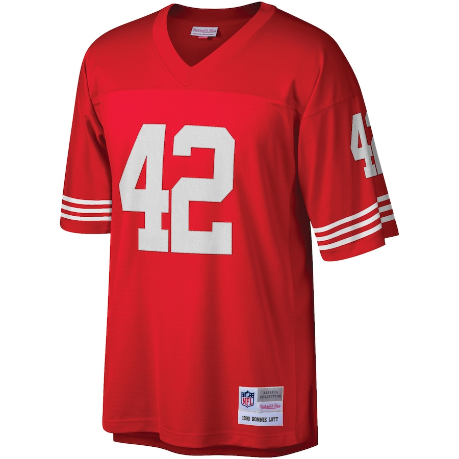 Men’s San Francisco 49ers Ronnie Lott Mitchell & Ness Scarlet Legacy Replica Jersey