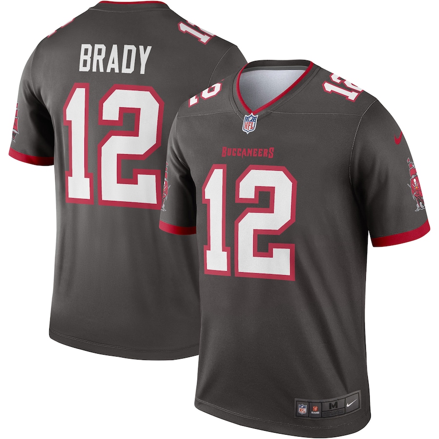 Men’s Tampa Bay Buccaneers Tom Brady Nike Pewter Alternate Legend Jersey