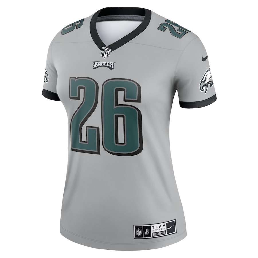 Women’s Philadelphia Eagles Miles Sanders Nike Silver Inverted Legend Jersey