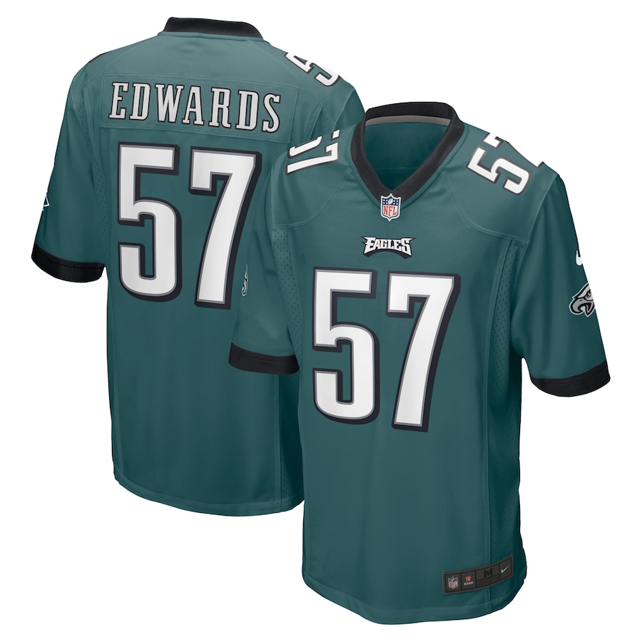 Men’s Philadelphia Eagles T.J. Edwards Nike Midnight Green Game Jersey