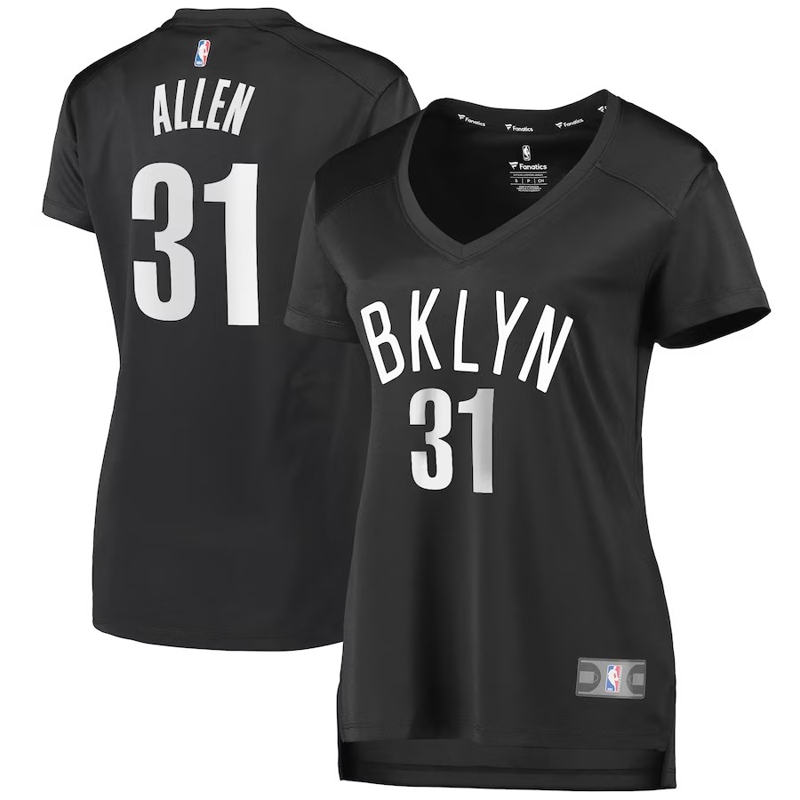 Women's Brooklyn Nets Jarrett Allen Fanatics Branded Charcoal Fast Break Player Jersey - Statement Edition