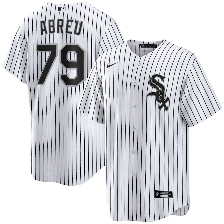 Men's Chicago White Sox 79 Jose Abreu White Home Replica Player Jersey