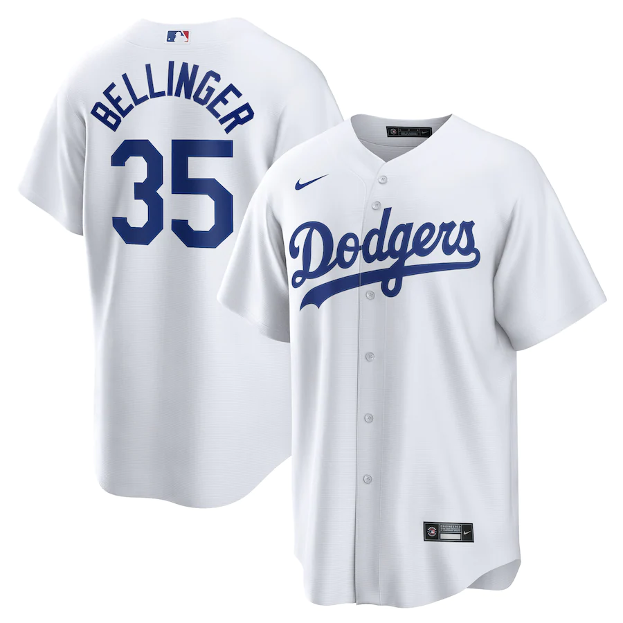 Men's Los Angeles Dodgers 35 Cody Bellinger White Home Replica Player Name Jersey
