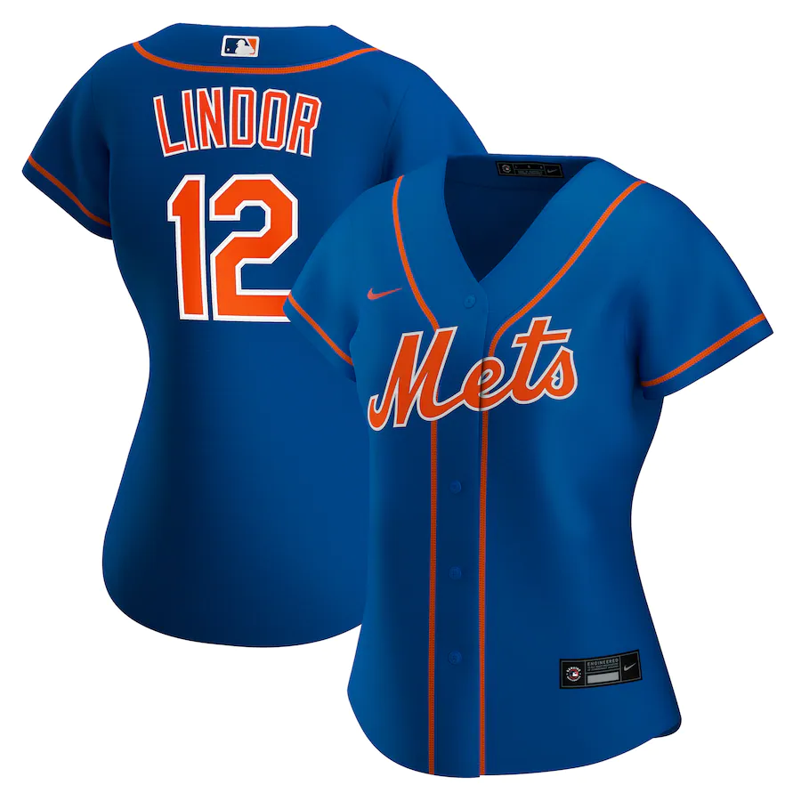 Women's New York Mets12 Francisco Lindor Royal Alternate Replica Player Jersey