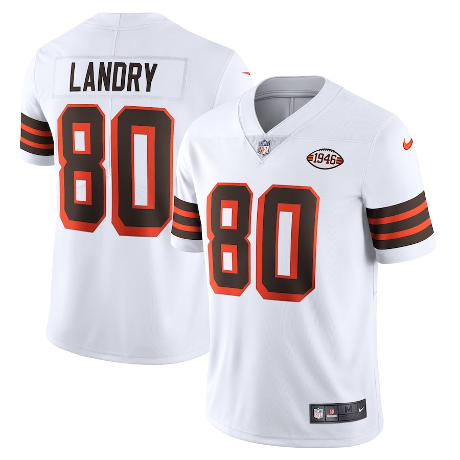 Men’s Cleveland Browns Jarvis Landry Nike White 1946 Collection Alternate Vapor Limited Jersey