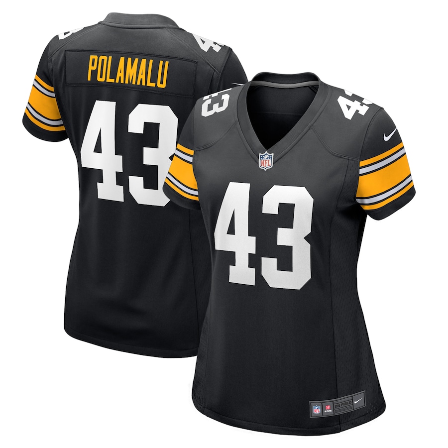 Women’s Pittsburgh Steelers Troy Polamalu Nike Black Retired Player Jersey