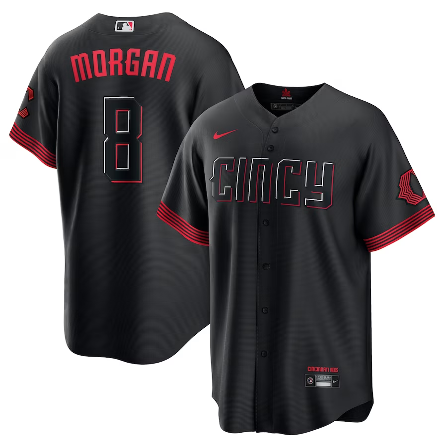 Men's Cincinnati Reds Joe Morgan Black 2023 City Connect Replica Player Jersey