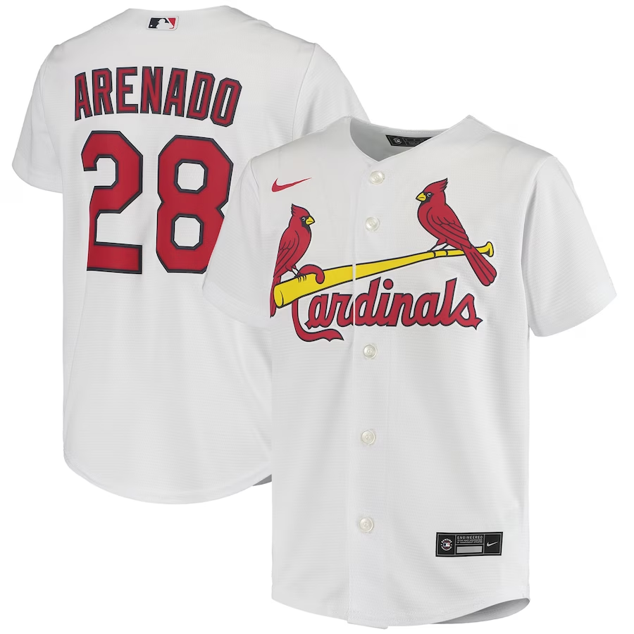 Youth St. Louis Cardinals Nolan Arenado White Alternate Replica Player Jersey
