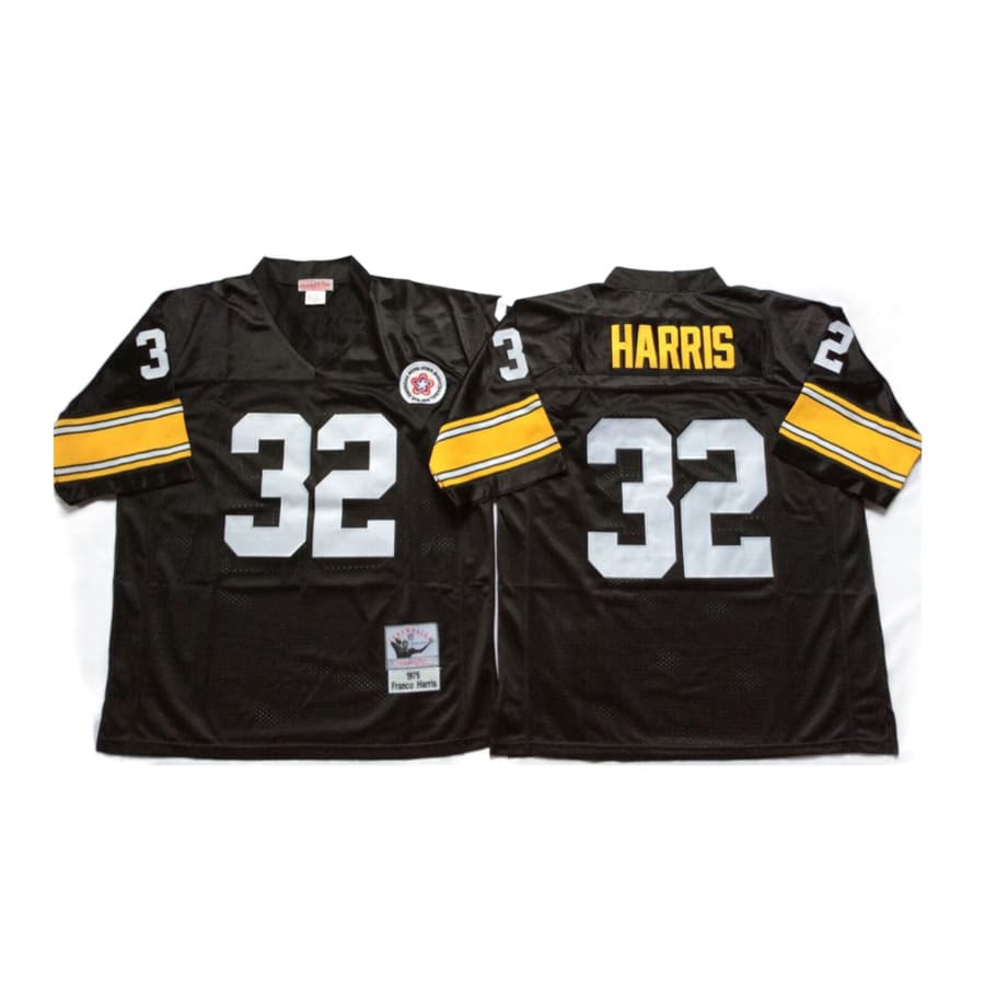 Men's Pittsburgh Steelers Franco Harris Mitchell & Ness Black 1975 Jersey