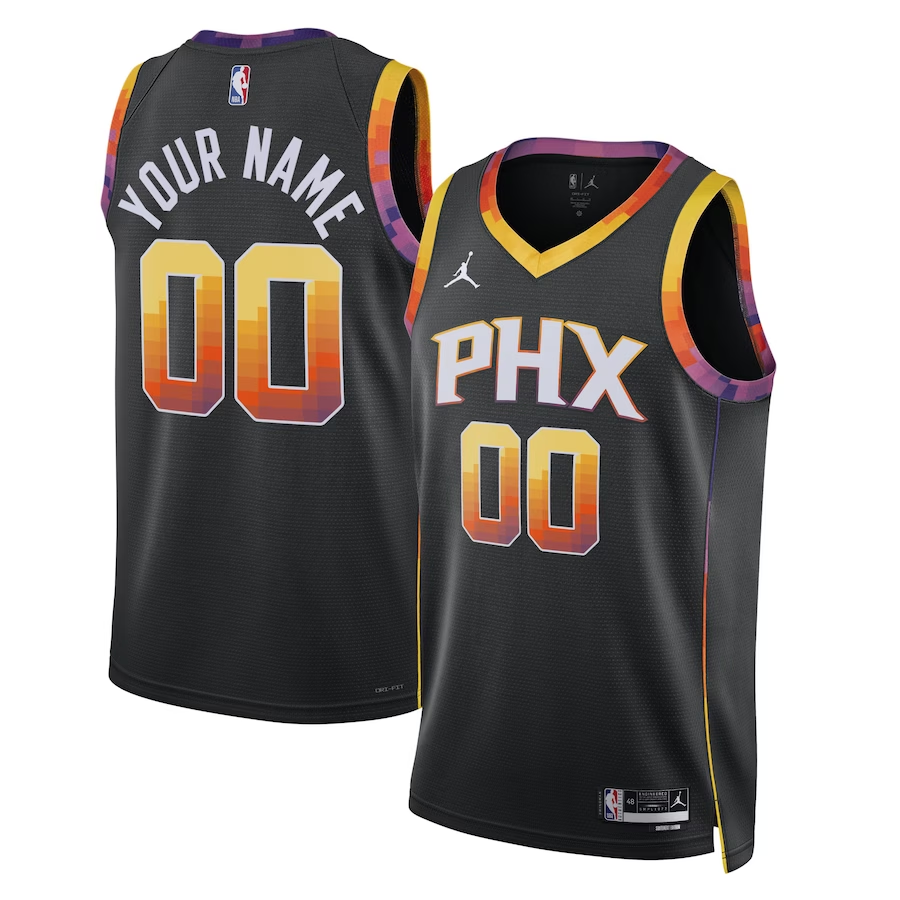 Unisex Phoenix Suns Black 2022/23 Swingman Custom Jersey - Statement Edition