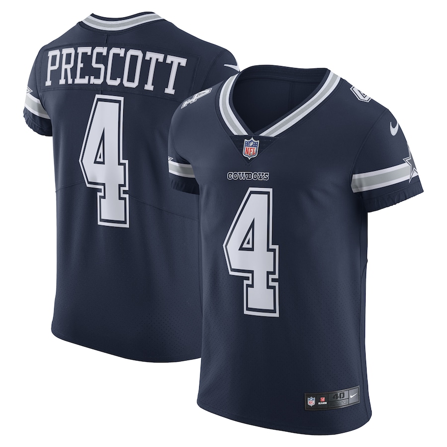 Men’s Dallas Cowboys Dak Prescott Nike Navy Vapor Elite Player Team Jersey