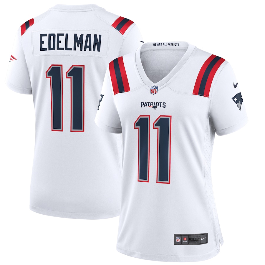 Women’s New England Patriots Julian Edelman Nike White Team Game Jersey