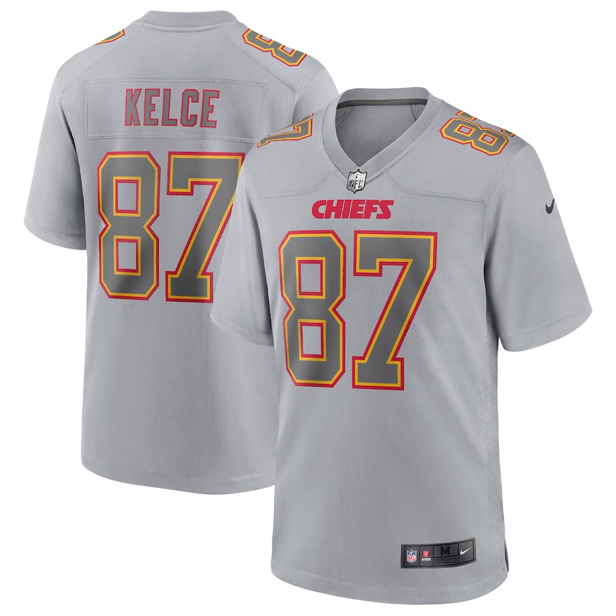 Men’s Kansas City Chiefs Travis Kelce Nike Gray Atmosphere Fashion Game Jersey