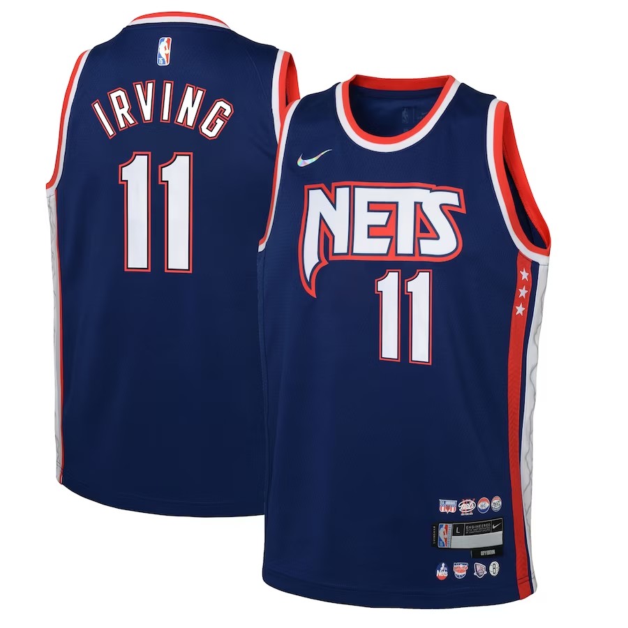 Youth Brooklyn Nets Kyrie Irving Nike Navy 2021/22 Swingman Jersey - City Edition