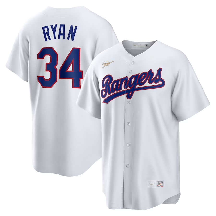 Men's Texas Rangers Nolan Ryan White Home Cooperstown Collection Player Jersey