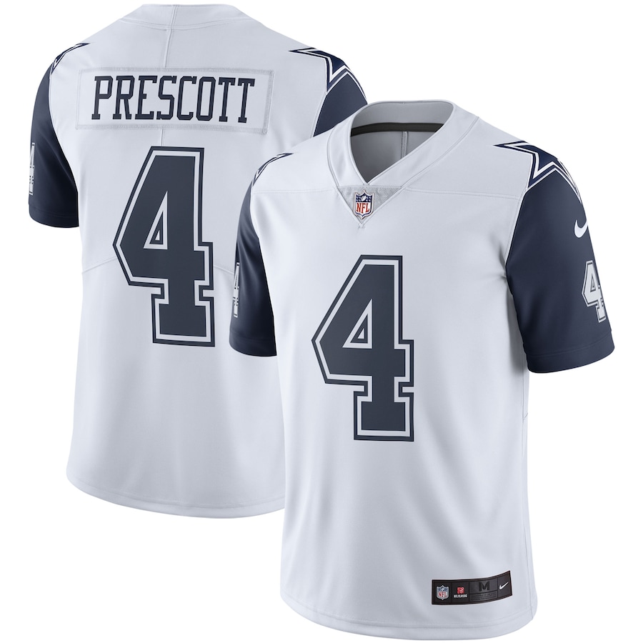Men’s Dallas Cowboys Dak Prescott White Nike Color Rush Vapor Limited Jersey