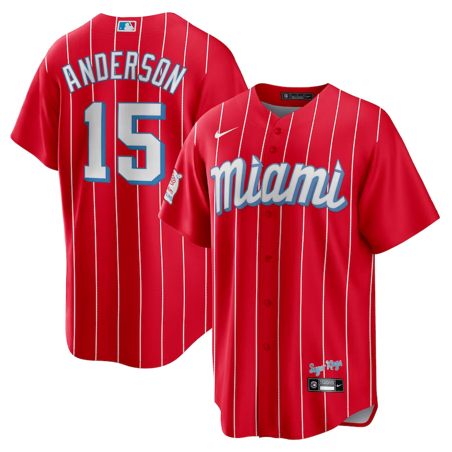 Men's Miami Marlins Brian Anderson Red City Connect Replica Player Jersey