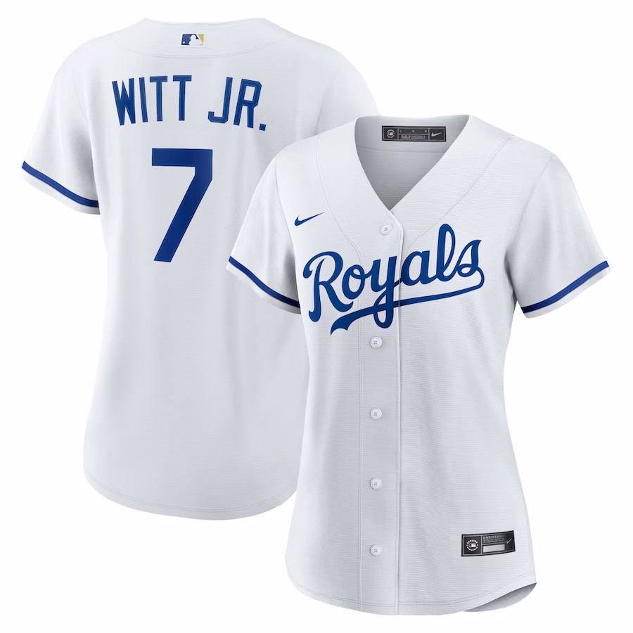 Women's Kansas City Royals Bobby Witt Jr. White Home Replica Player Jersey