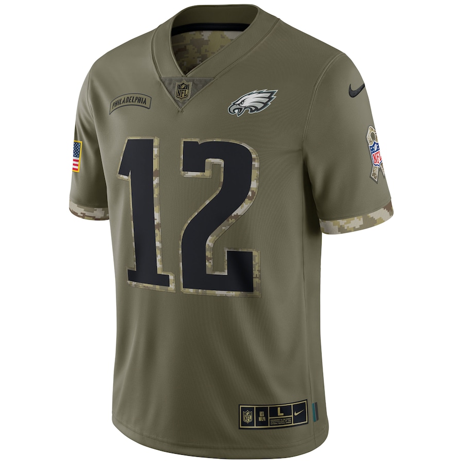 Men’s Philadelphia Eagles Randall Cunningham Nike Olive 2022 Salute To Service Retired Player Limited Jersey