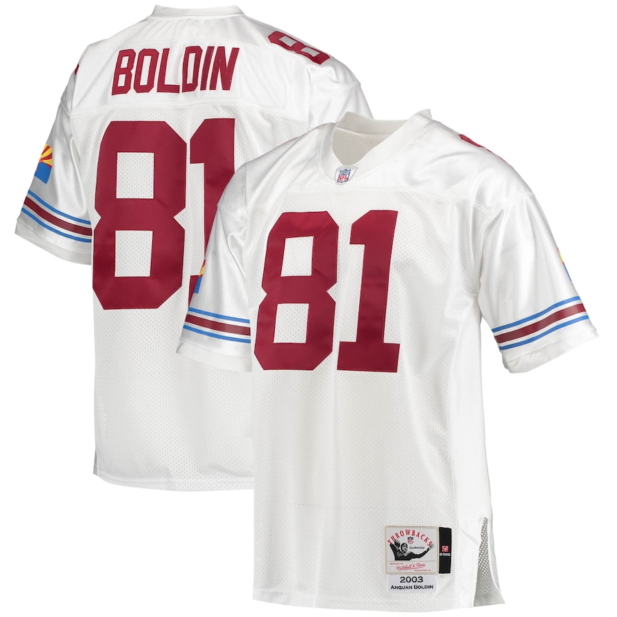 Men’s Arizona Cardinals Anquan Boldin Mitchell & Ness White 2003 Authentic Retired Player Jersey