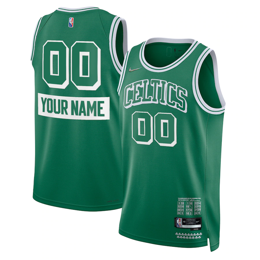 Men's Boston Celtics Kelly Green 2021-22 Swingman Custom Jersey - City Edition