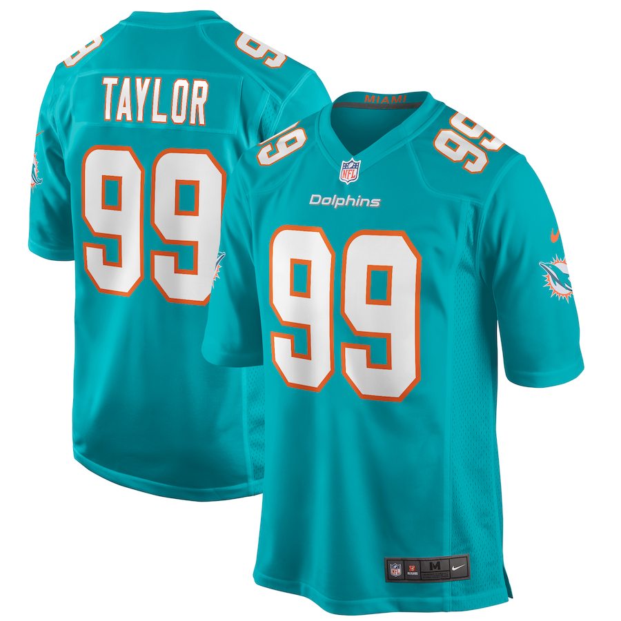 Men’s Miami Dolphins Jason Taylor Nike Aqua Game Retired Player Jersey