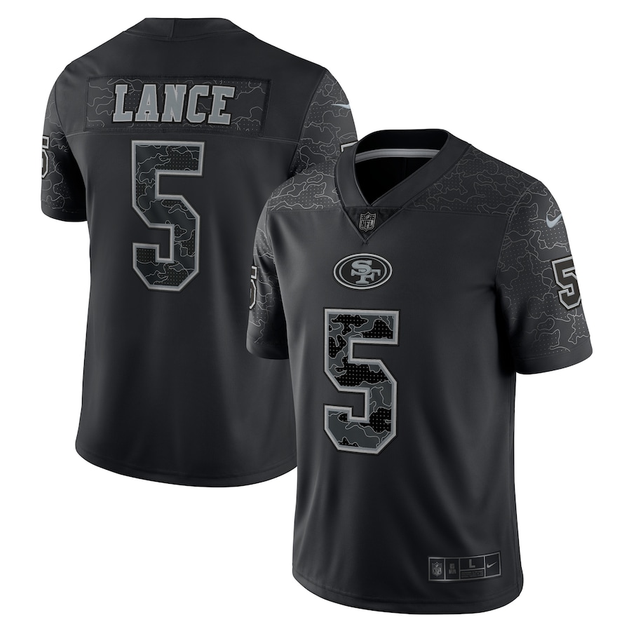 Men’s San Francisco 49ers Trey Lance Nike Black RFLCTV Limited Jersey