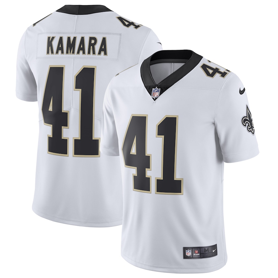 Men’s New Orleans Saints Alvin Kamara Nike White Vapor Untouchable Limited Jersey