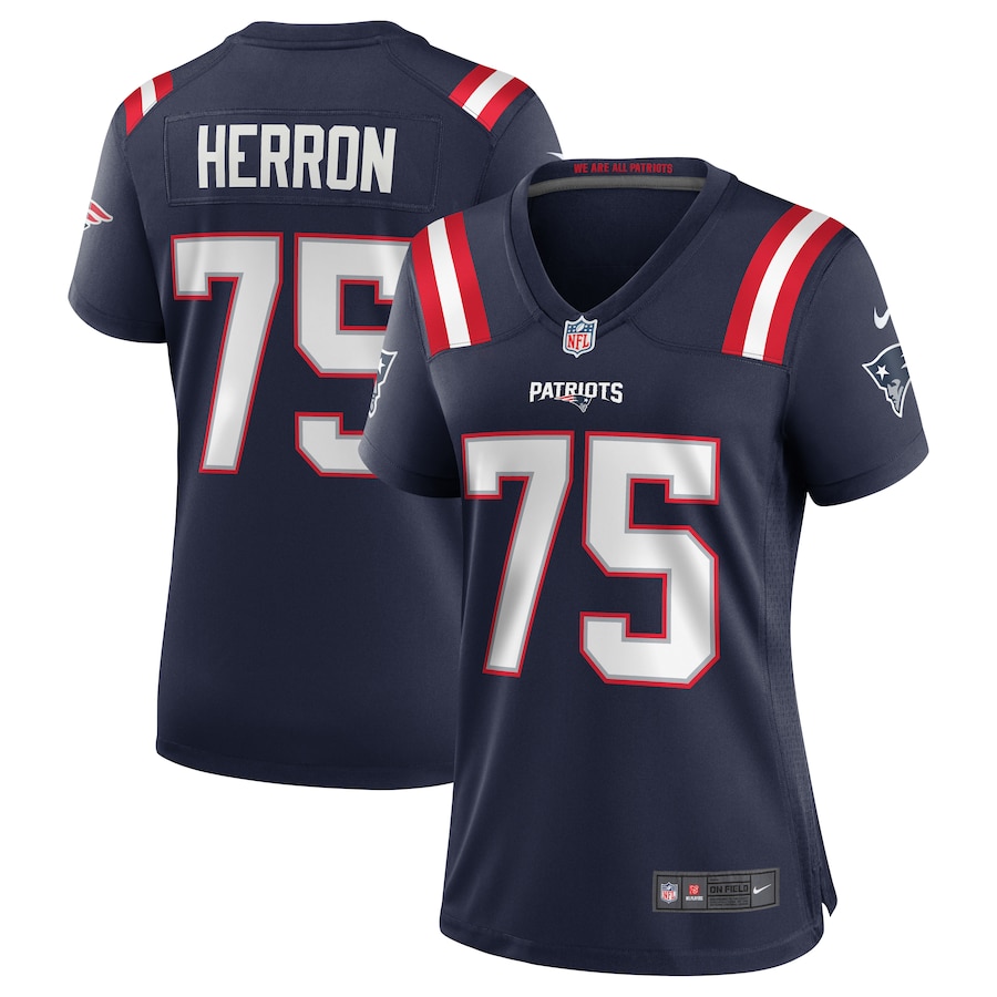 Women’s New England Patriots Justin Herron Nike Navy Team Game Jersey