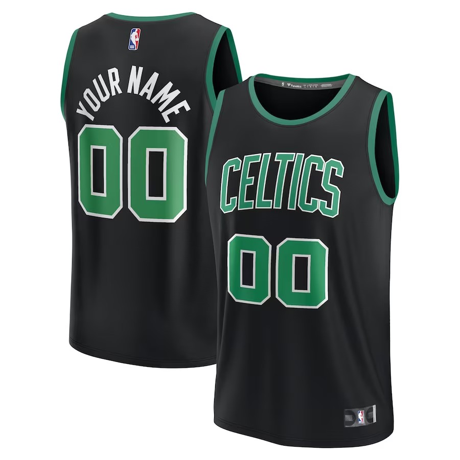 Men's Boston Celtics Fanatics Branded Black Fast Break Replica Custom Jersey - Statement Edition