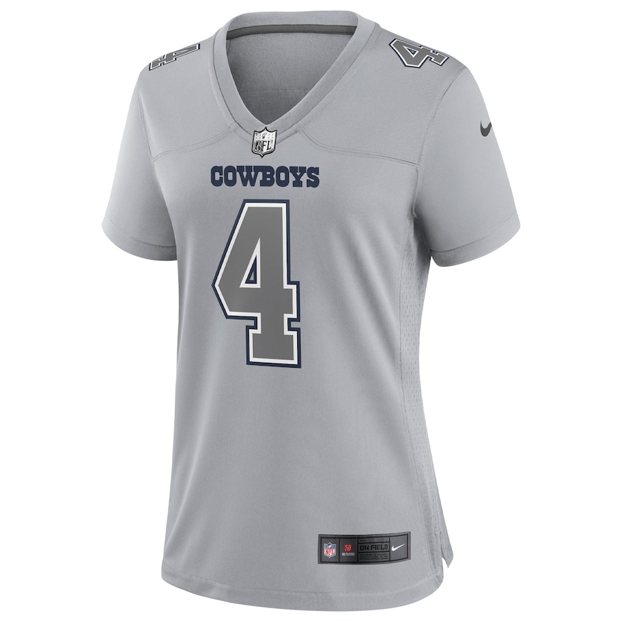 Women’s Dallas Cowboys Dak Prescott Nike Gray Atmosphere Fashion Game Jersey