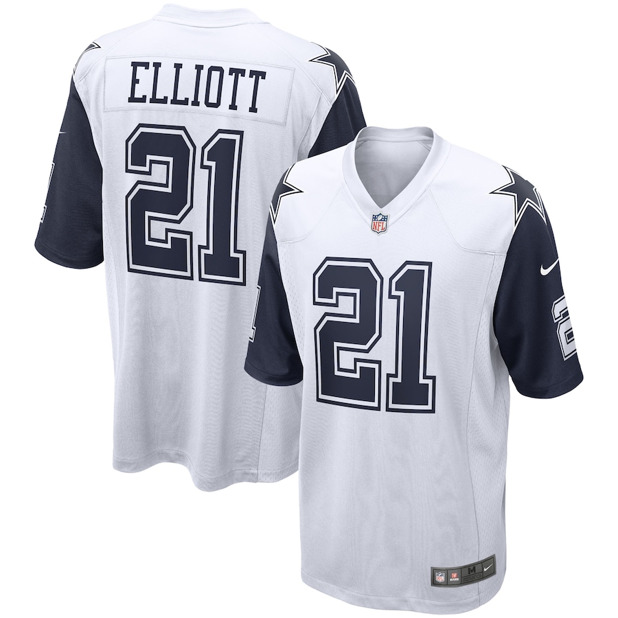 Men’s Dallas Cowboys Ezekiel Elliott Nike White Alternate Game Jersey