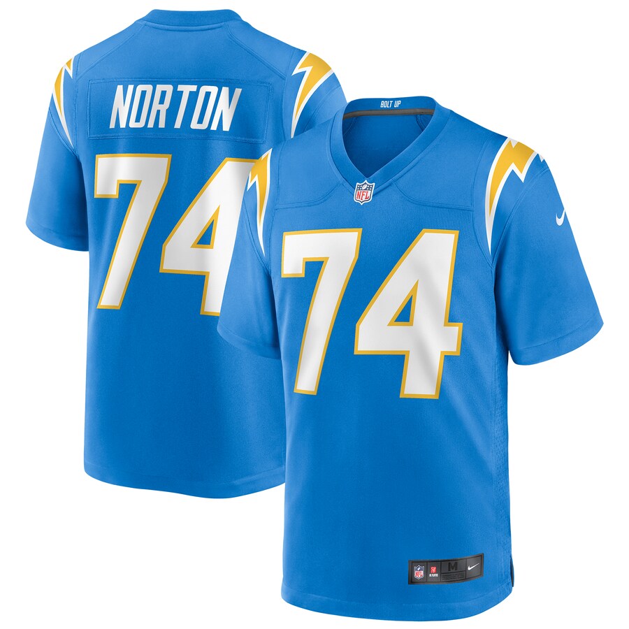 Men’s Los Angeles Chargers Storm Norton Nike Powder Blue Team Game Jersey