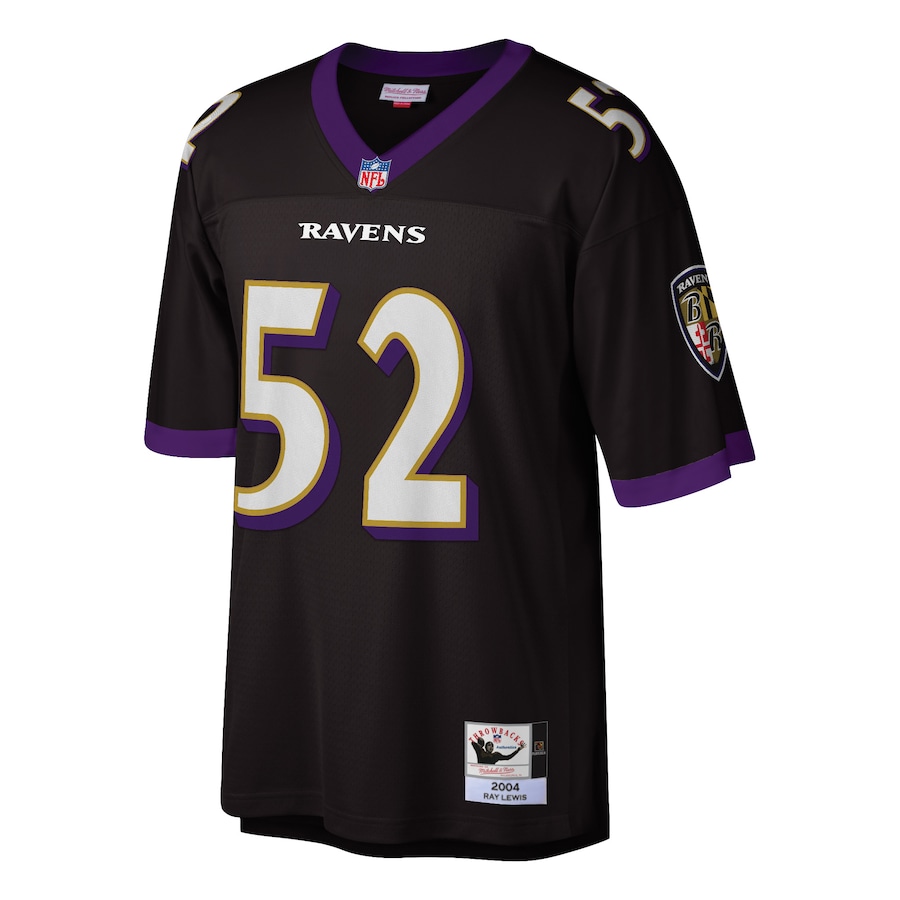 Men’s Baltimore Ravens Ray Lewis Mitchell & Ness Black 2004 Authentic Throwback Retired Player Jersey