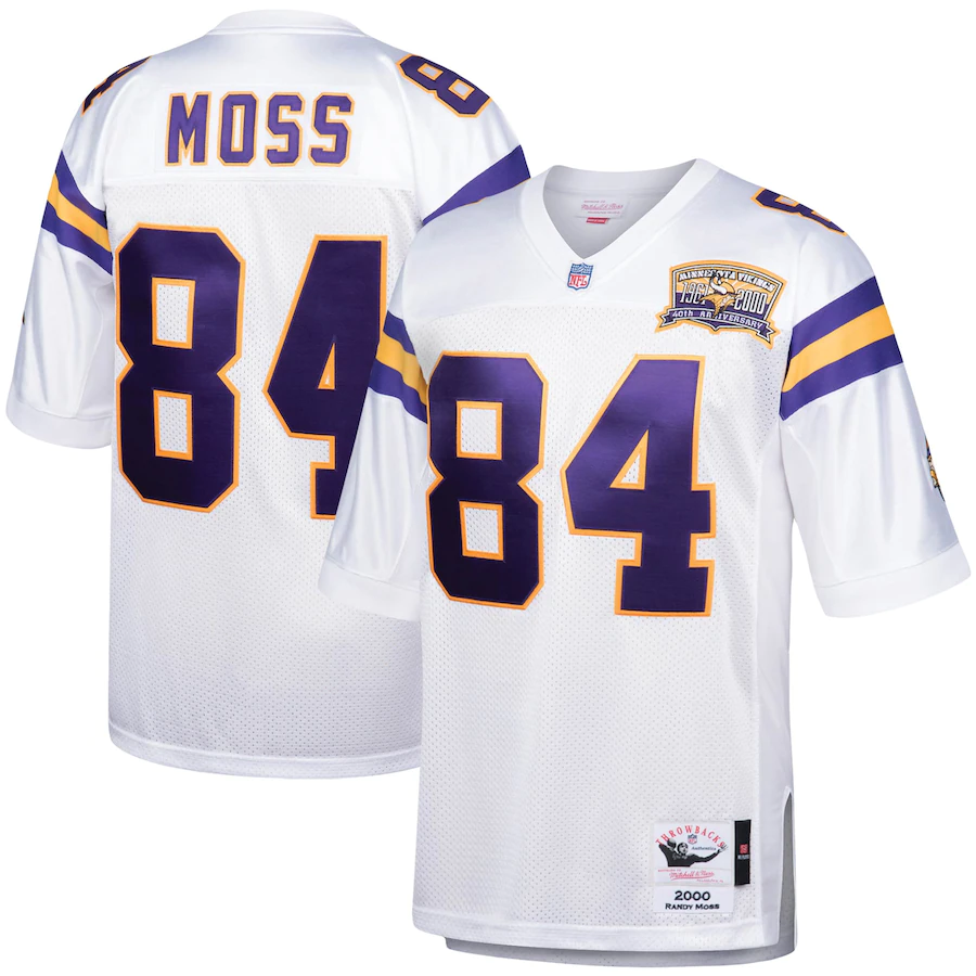 Men's Minnesota Vikings 84 Randy Moss Mitchell & Ness Purple 1998 Throwback Jersey