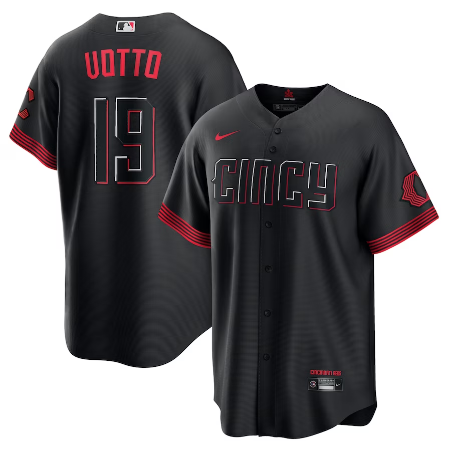 Men's Cincinnati Reds Joey Votto Black 2023 City Connect Replica Player Jersey