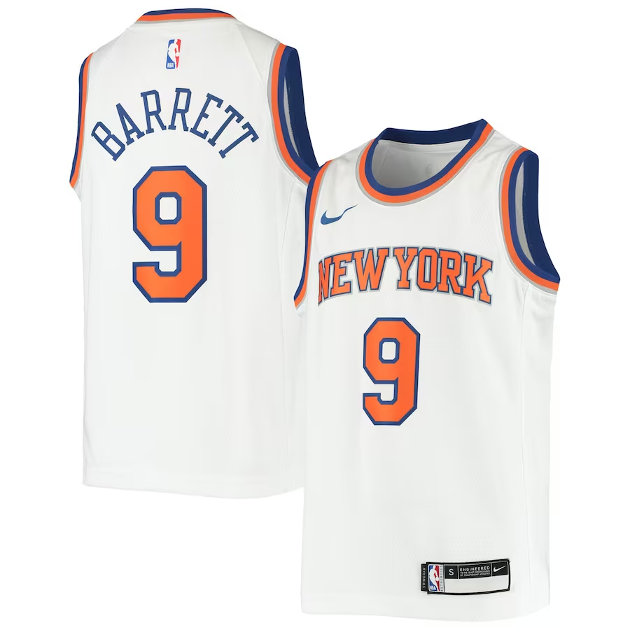 Youth New York Knicks RJ Barrett White 2019/20 Swingman Jersey - Association Edition
